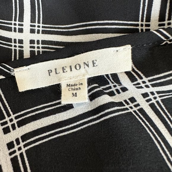 Pleione Anthropologie Sleeveless Top Tunic Black White Plaid MEDIUM #WQZ502664RK - Picture 3 of 8